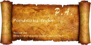 Porubszky Andor névjegykártya